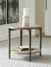 A2Z Furniture - Ashley Furniture - Dyonton End Table - Round End Table / Light Grayish Brown - T574-6